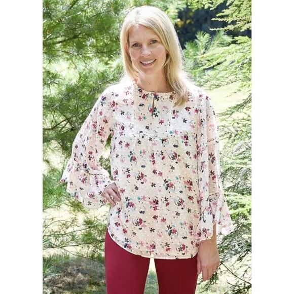 Matilda Jane Women’s Wonderment What’s Up Buttercup Blouse Medium Floral Dainty - Picture 1 of 6